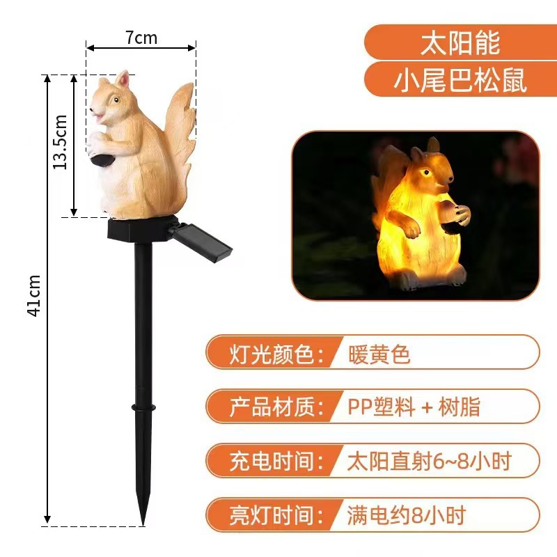 LED Solar Resin Squirrel Groun - Outdoor Lighting Ground Fixtures reseña y precio