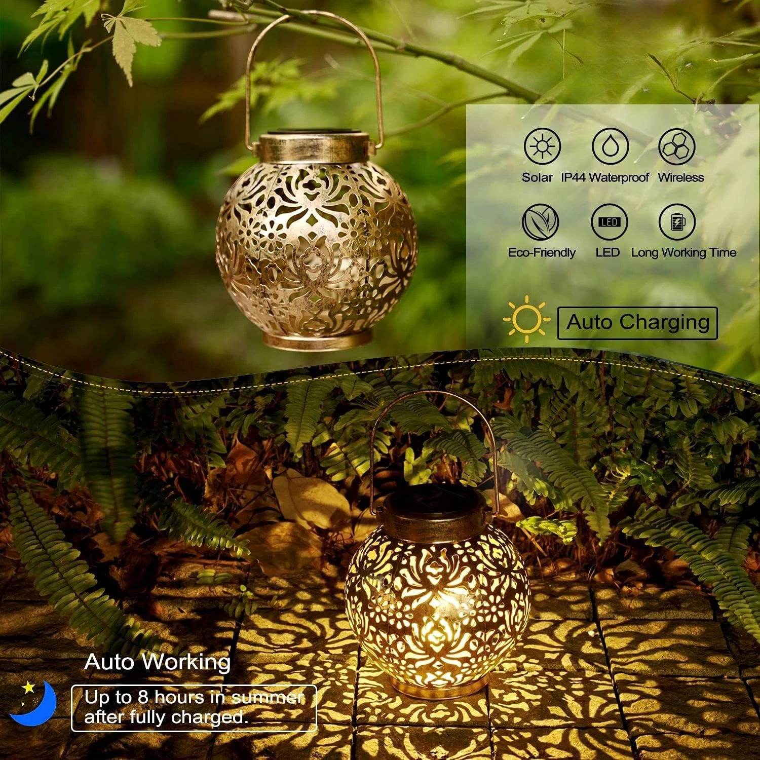 1-6PCS Moroccan Solar Lanterns - Outdoor Lighting Traditional reseña y precio
