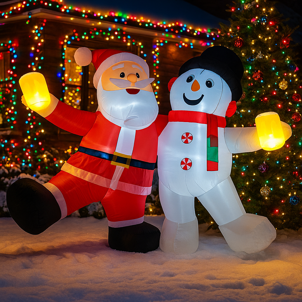 1.8M/5.9FT Inflatable Santa Cl - Xmas Outdoor Lighting Decorations reseña y precio