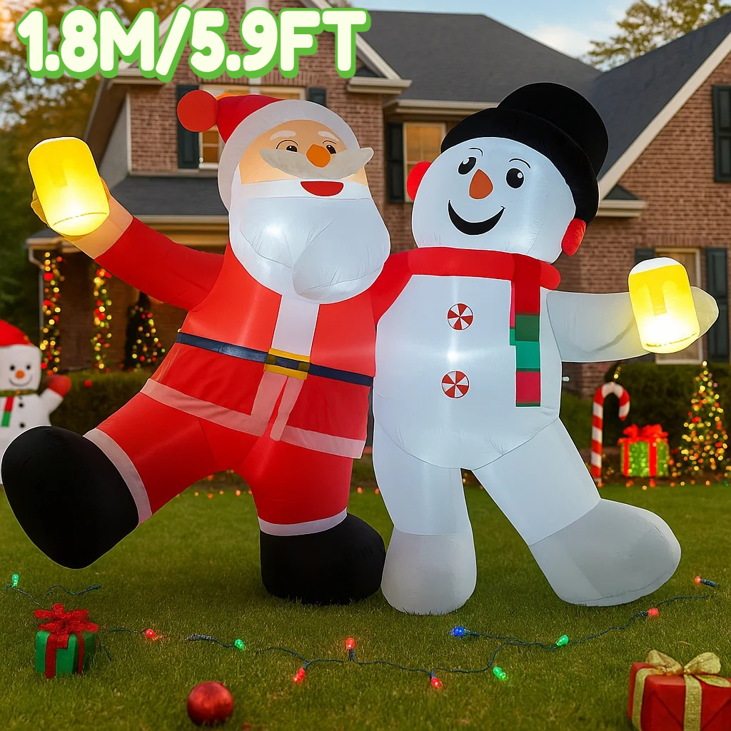 1.8M/5.9FT Inflatable Santa Cl - Xmas Outdoor Lighting Decorations reseña y precio