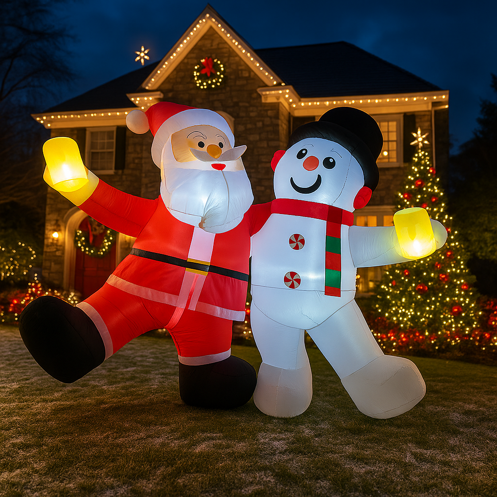 1.8M/5.9FT Inflatable Santa Cl - Xmas Outdoor Lighting Decorations reseña y precio