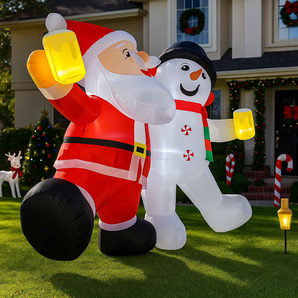1.8M/5.9FT Inflatable Santa Cl - Xmas Outdoor Lighting Decorations reseña y precio