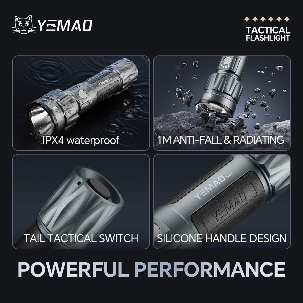YEMAO-A81 6210LM Flashlight, U - Outdoor Lighting Battery reseña y precio