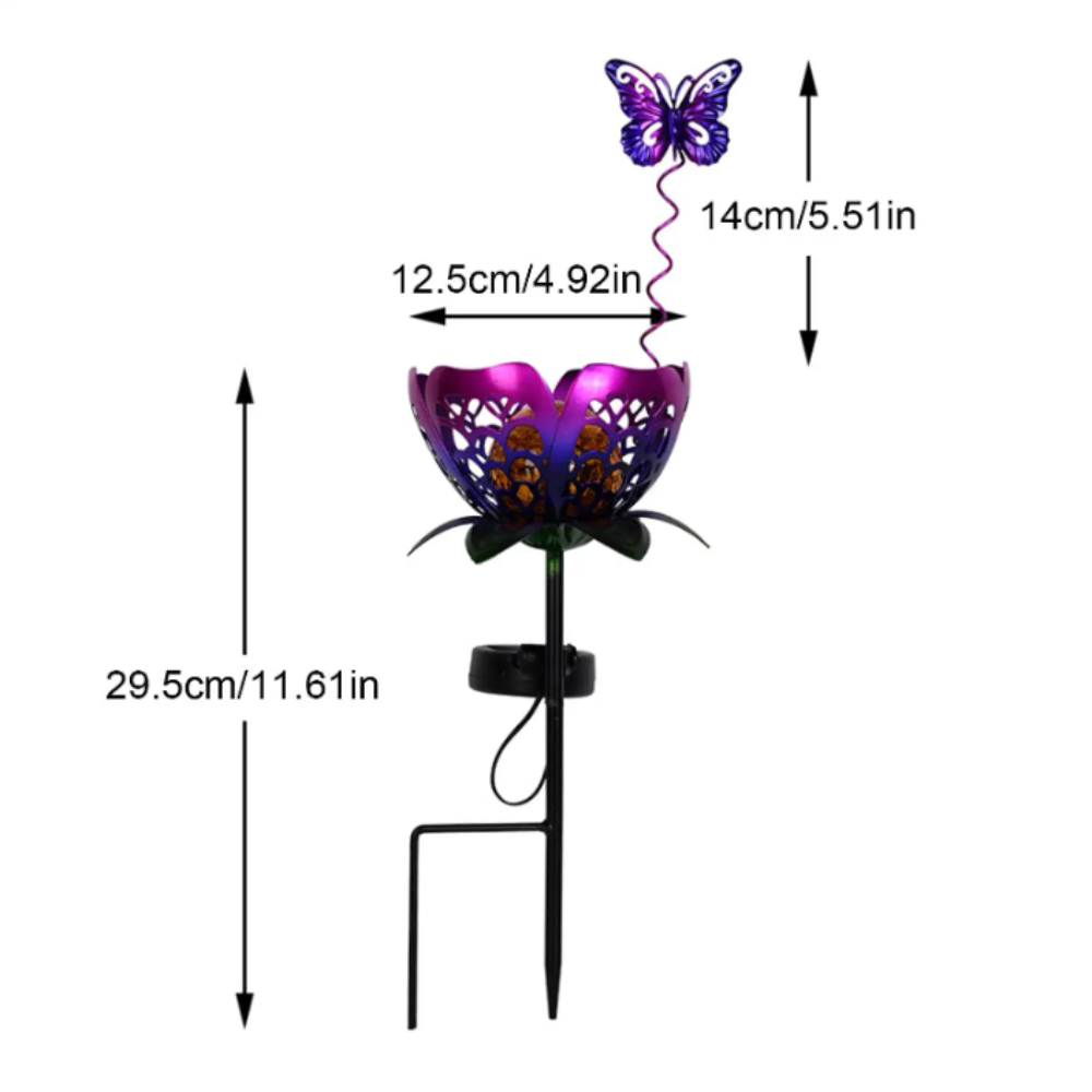 Lotus Shaped Solar Powered Lam - Outdoor Lighting Ground Fixtures reseña y precio