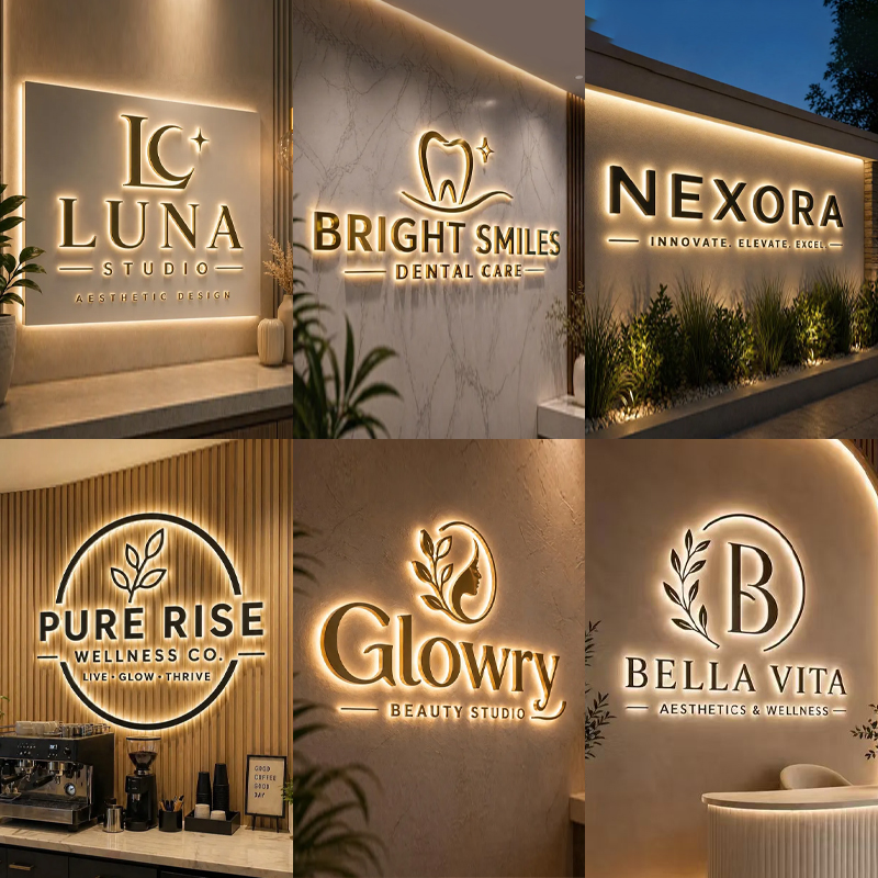 Custom Business Logo Backlit M - Outdoor Lighting Logo reseña y precio