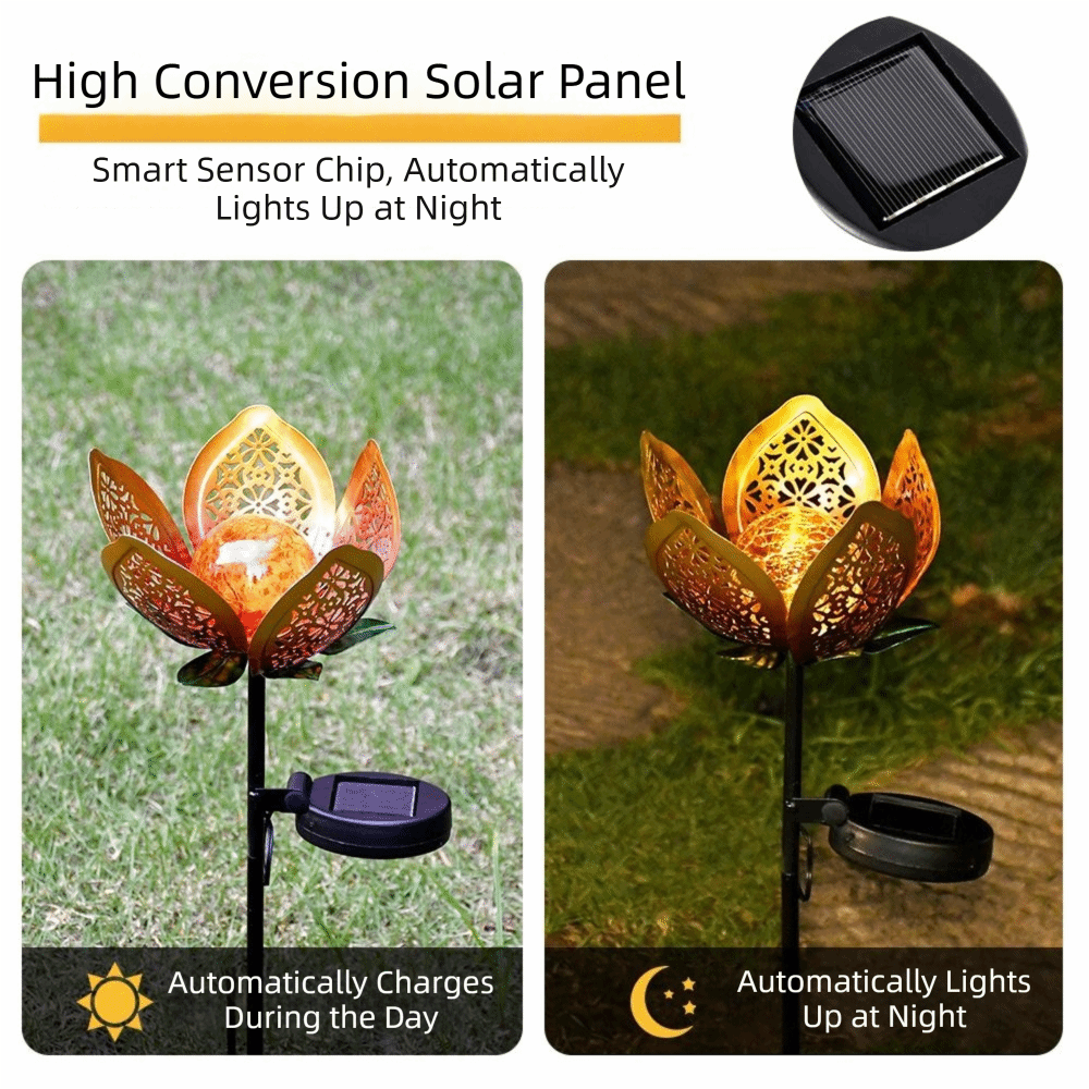 Lotus Shaped Solar Powered Lam - Outdoor Lighting Ground Fixtures reseña y precio