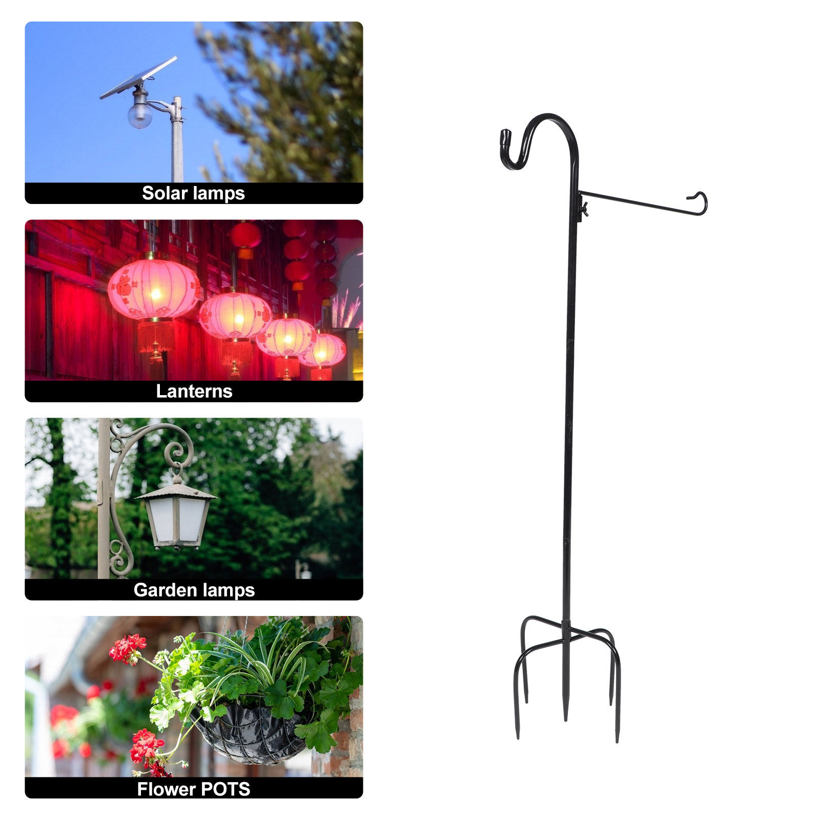 Shepherd Hook for Outdoor Gard - Outdoor Lighting Ground Fixtures reseña y precio