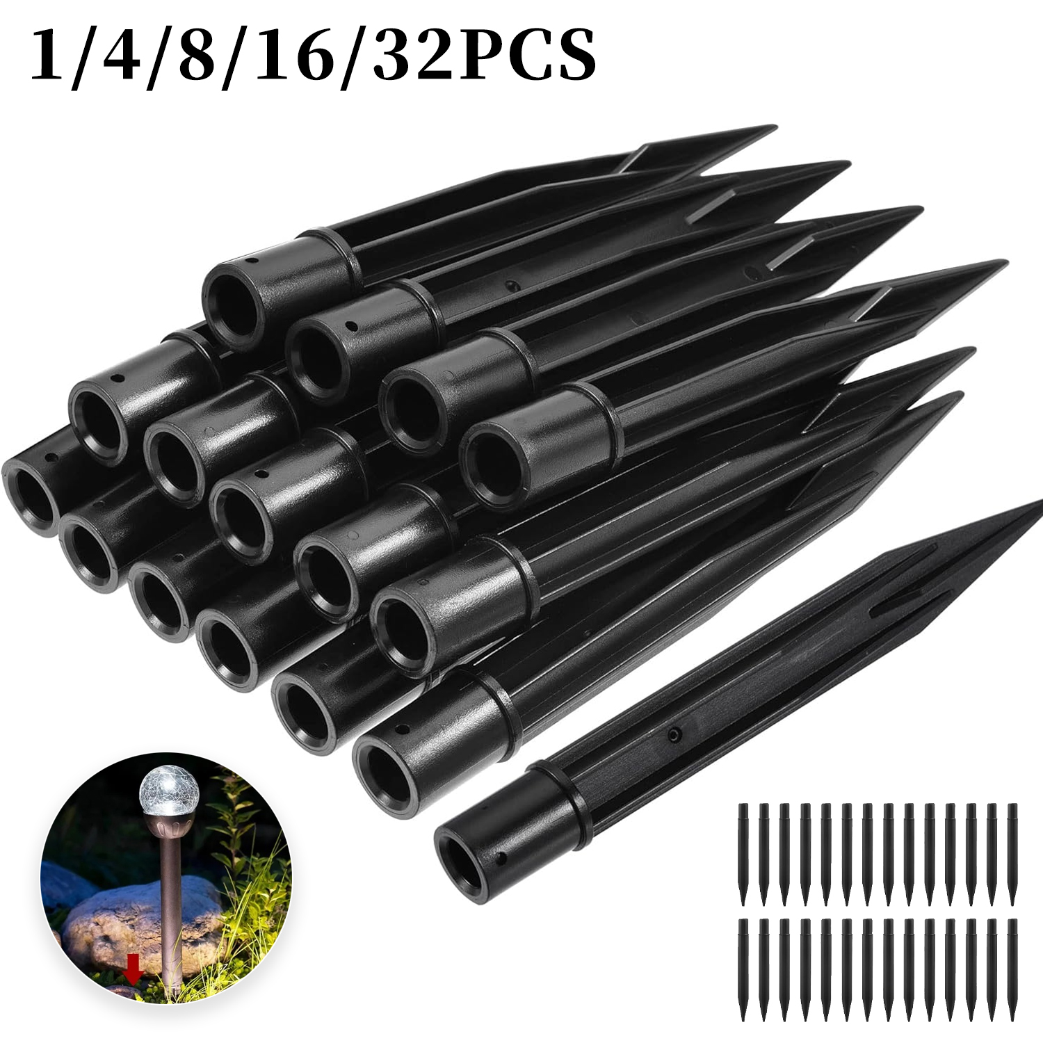 Solar Lawn Light Stakes 1-32PC - Outdoor Lighting Ground Fixtures reseña y precio