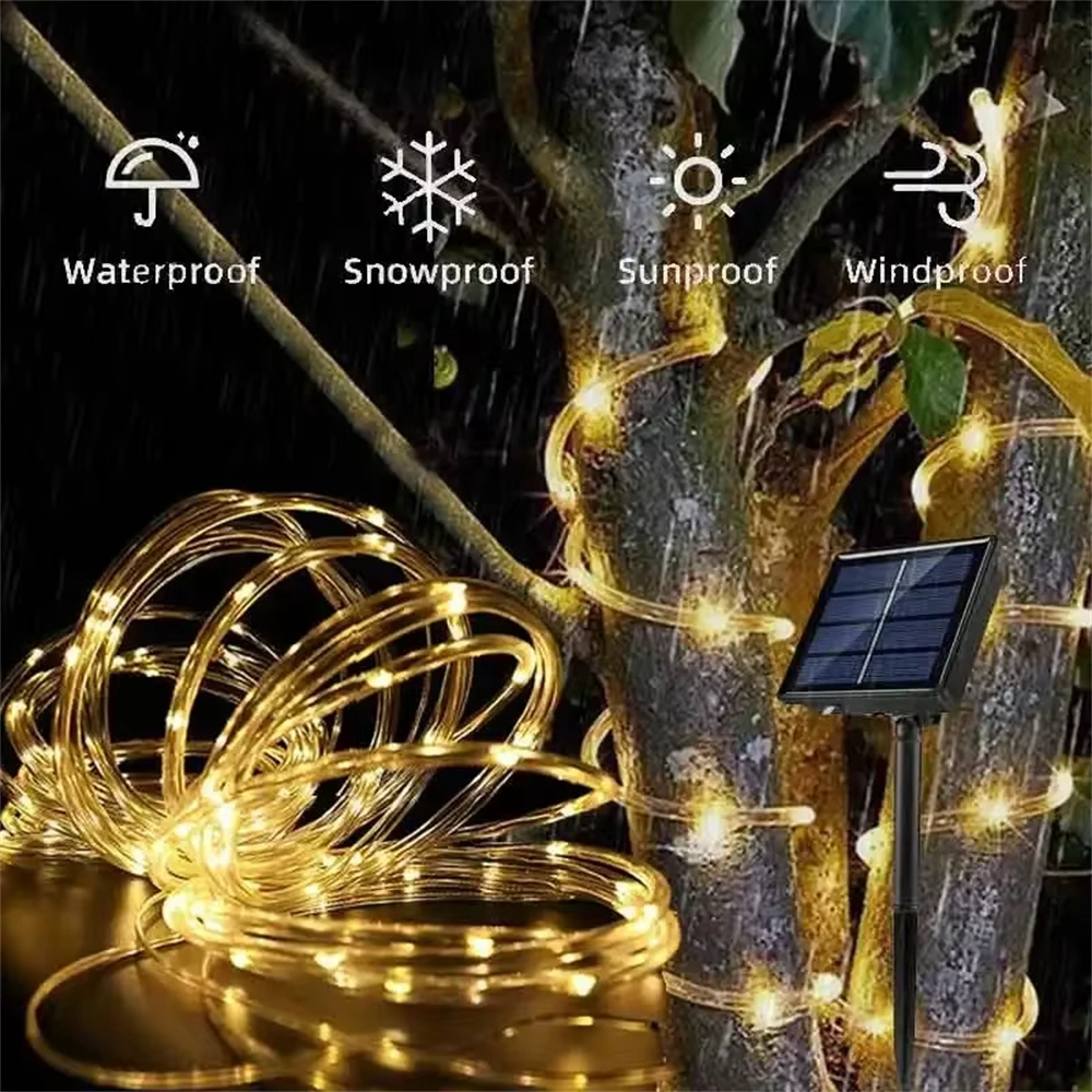 Solar Tube Rope Led Fairy Ligh - Xmas Outdoor Lighting Decorations reseña y precio