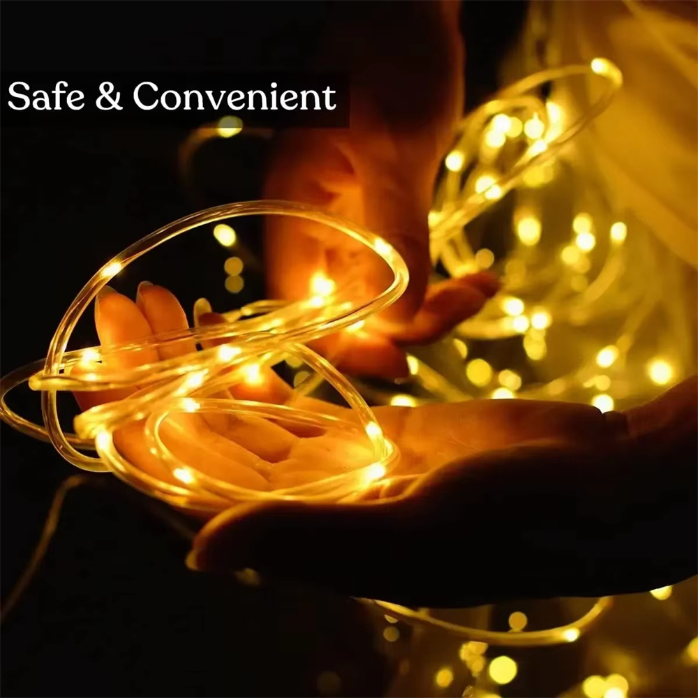 Solar Tube Rope Led Fairy Ligh - Xmas Outdoor Lighting Decorations reseña y precio
