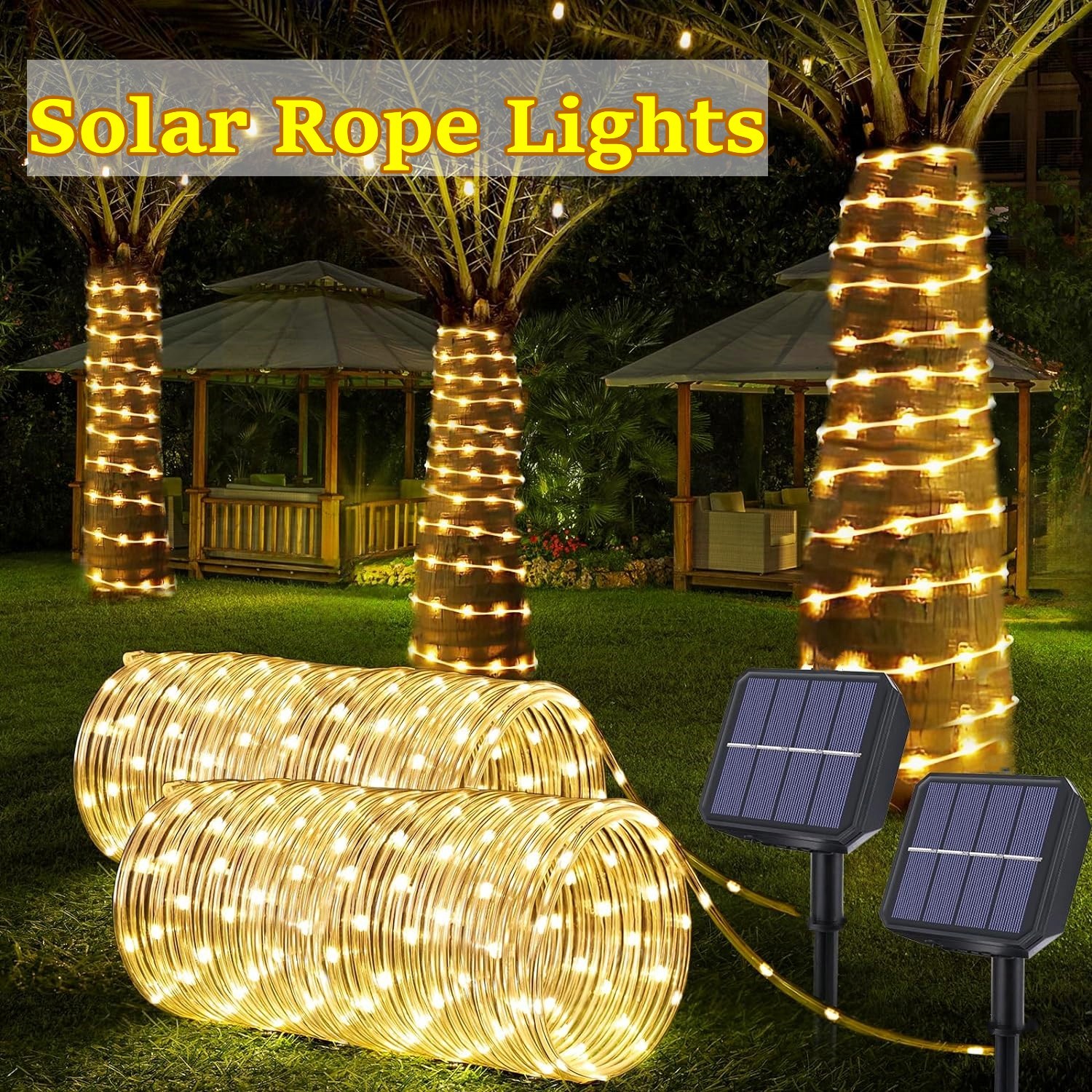 LED Solar Strip Rope Tube Fair - Outdoor Lighting On Fence reseña y precio