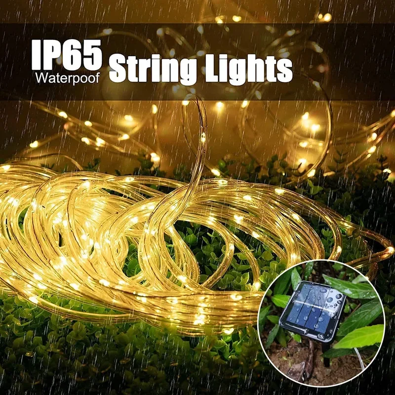 LED Solar Strip Rope Tube Fair - Outdoor Lighting On Fence reseña y precio