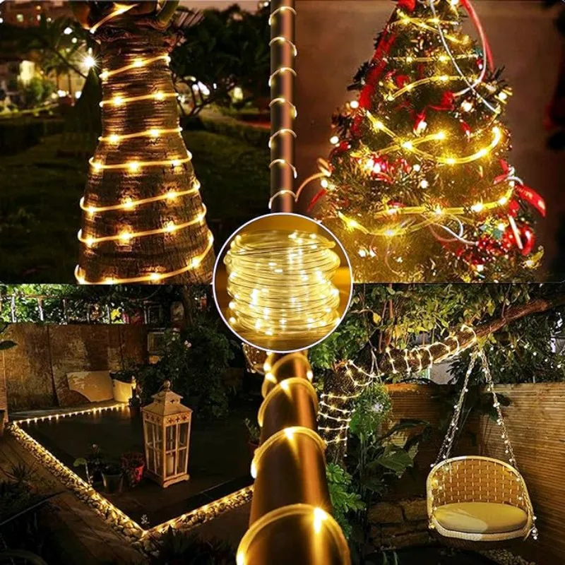 LED Solar Strip Rope Tube Fair - Outdoor Lighting On Fence reseña y precio
