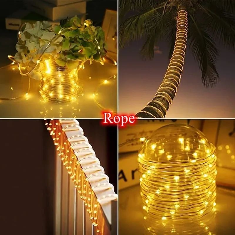 LED Solar Strip Rope Tube Fair - Outdoor Lighting On Fence reseña y precio