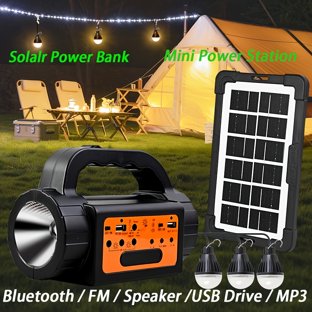 Solar Rechargeable Camping Lig - Outdoor Lighting Battery reseña y precio