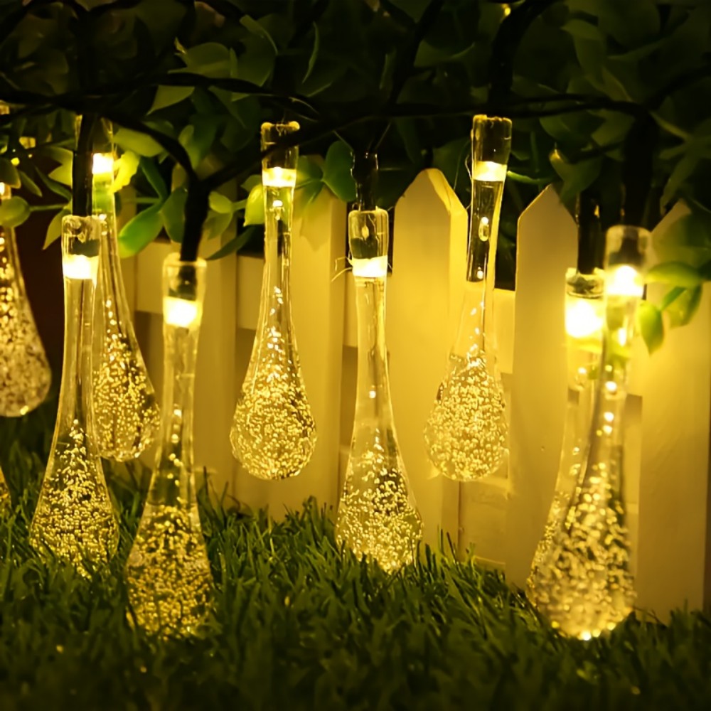 1pc Solar-Powered LED Teardrop - Solar Wall Sconce reseña y precio