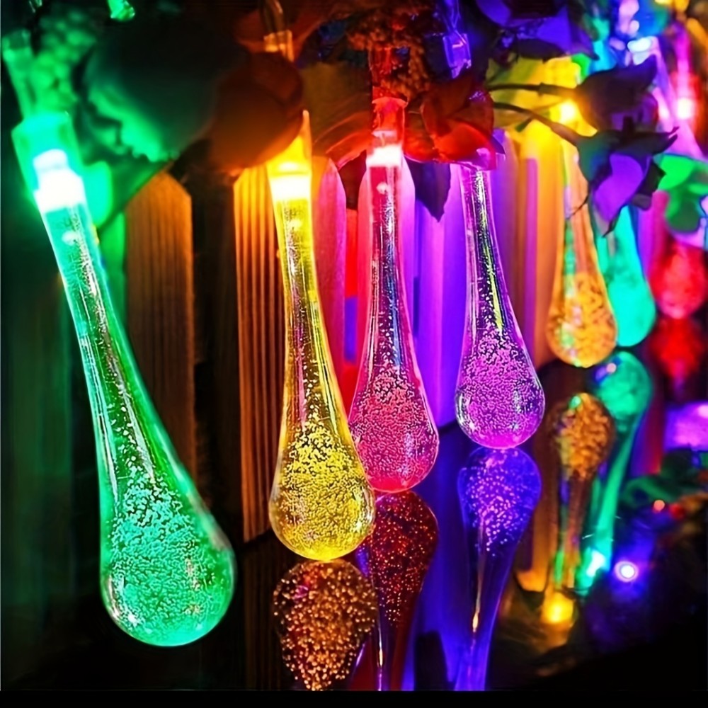 1pc Solar-Powered LED Teardrop - Solar Wall Sconce reseña y precio