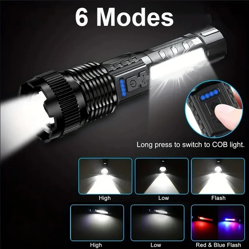 Ultra-bright LED Flashlight Re - Outdoor Lighting Black reseña y precio