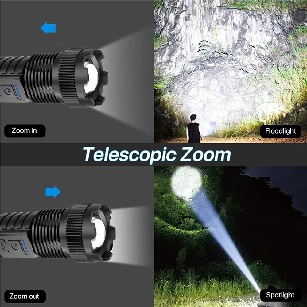 Ultra-bright LED Flashlight Re - Outdoor Lighting Black reseña y precio