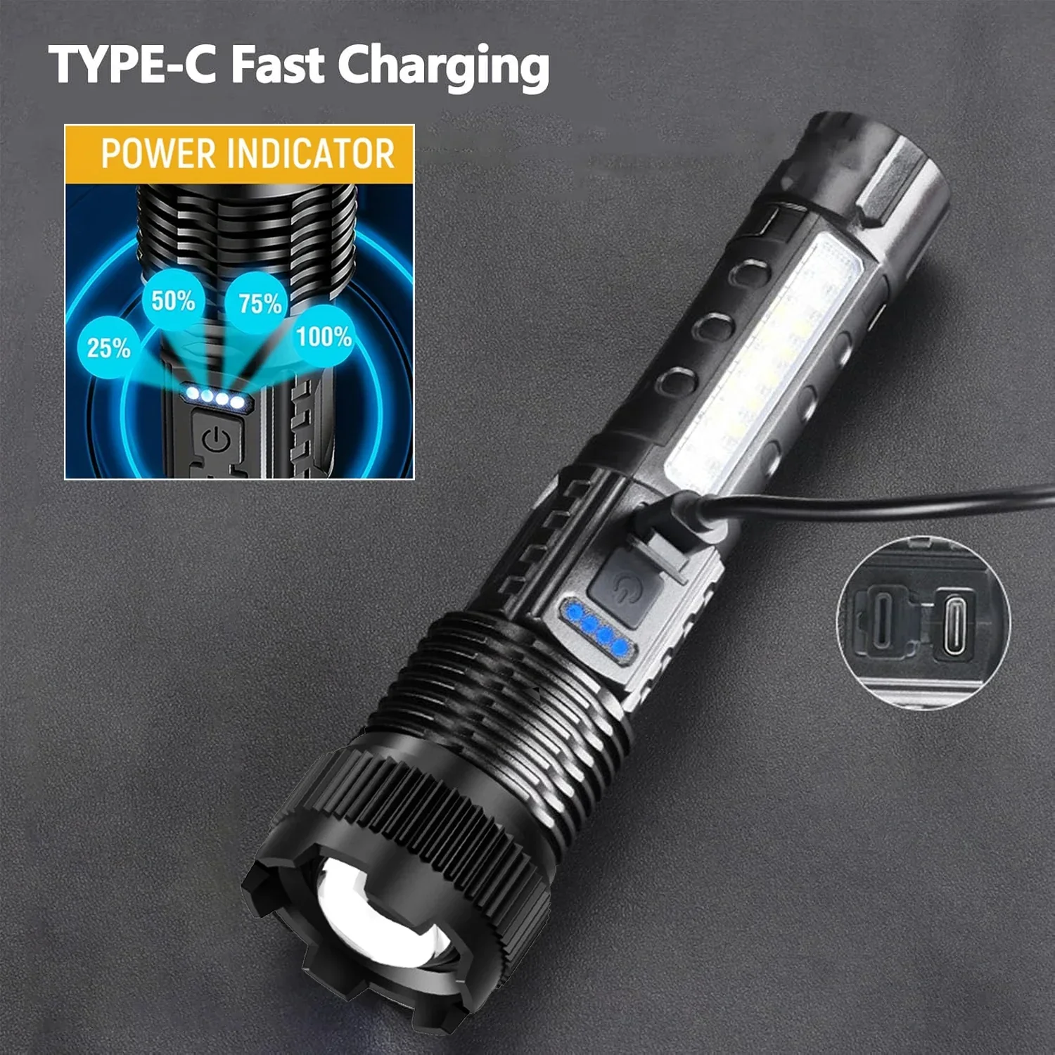 Ultra-bright LED Flashlight Re - Outdoor Lighting Black reseña y precio