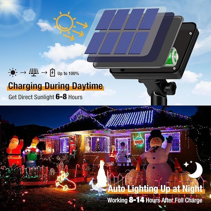 Christmas Outdoor Solar String - Xmas Outdoor Lighting Decorations reseña y precio