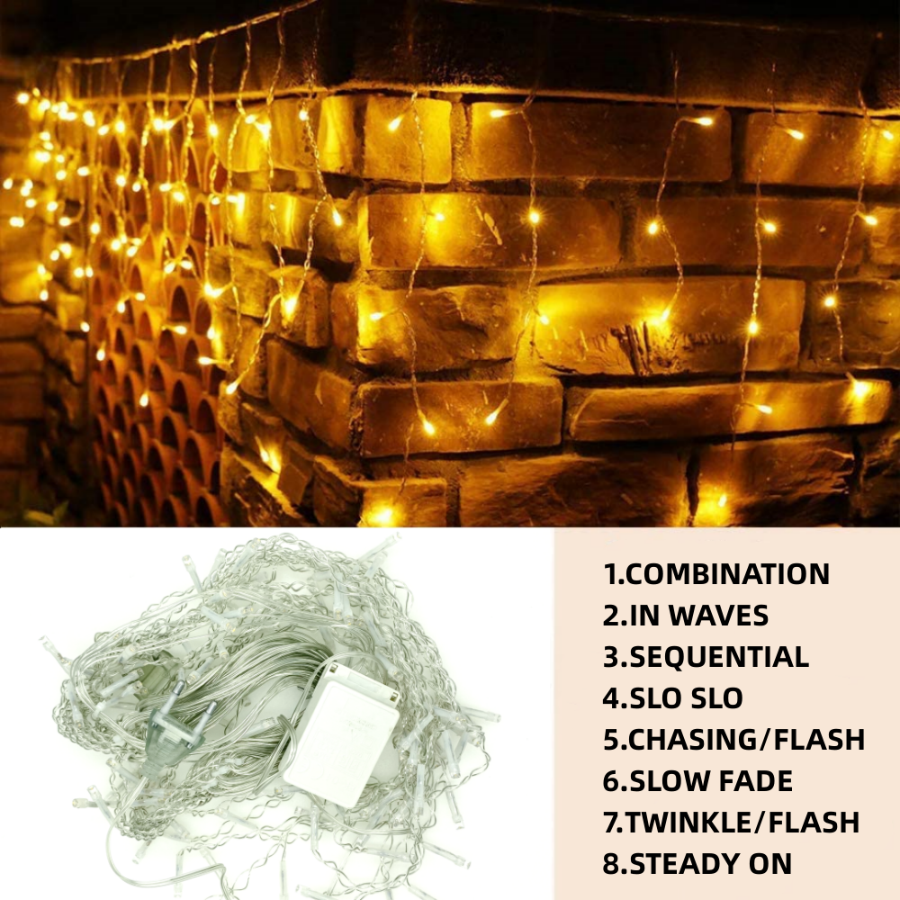4M LED Curtain Icicle String l - Xmas Outdoor Lighting Decorations reseña y precio