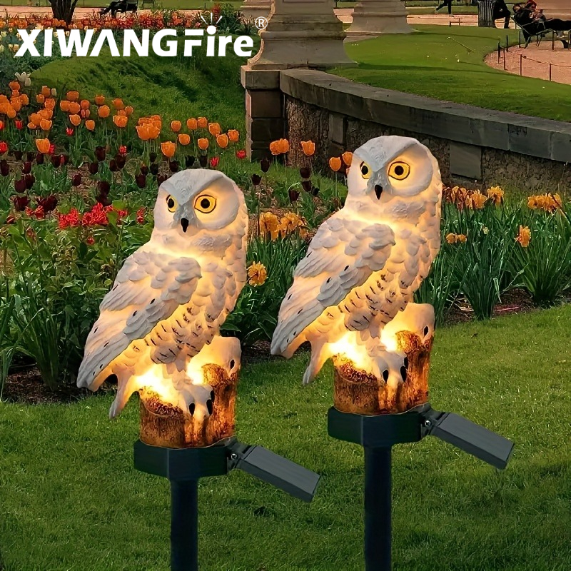 Solar Owl Statue Garden Light  - Outdoor Lighting Beacon reseña y precio