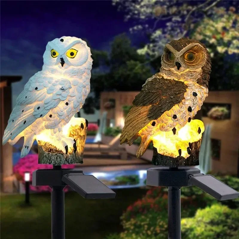 Solar Owl Statue Garden Light  - Outdoor Lighting Beacon reseña y precio