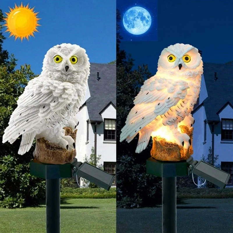 Solar Owl Statue Garden Light  - Outdoor Lighting Beacon reseña y precio