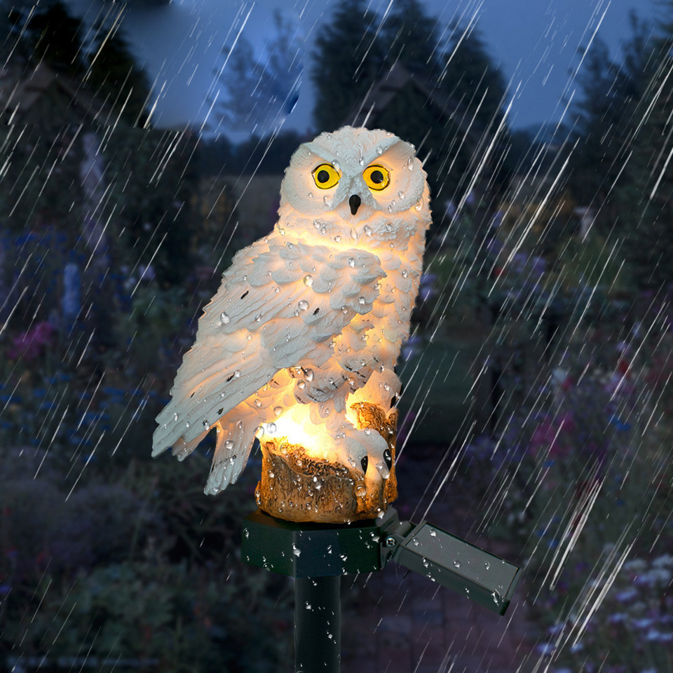 Solar Owl Statue Garden Light  - Outdoor Lighting Beacon reseña y precio