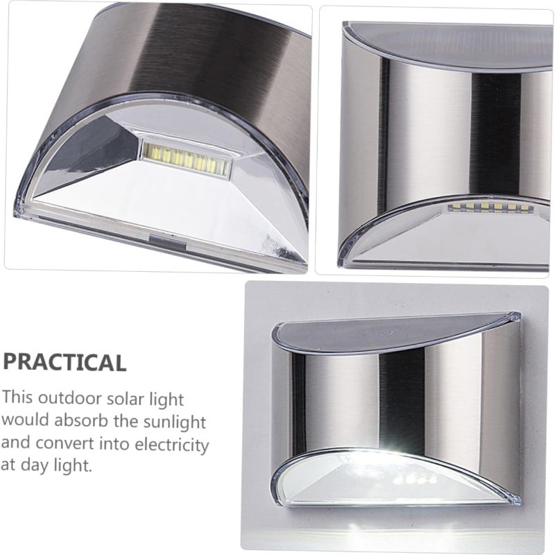 2Pcs Solar Garden Light Stainl - Solar Wall Sconce reseña y precio