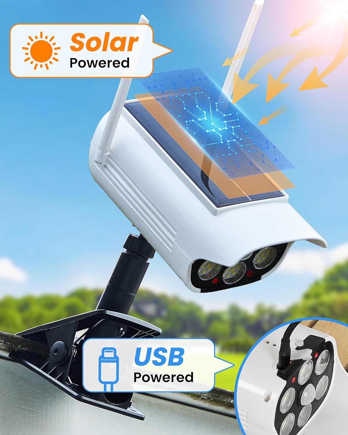 Solar Street Light LED Clip On - Outdoor Lighting On Fence reseña y precio