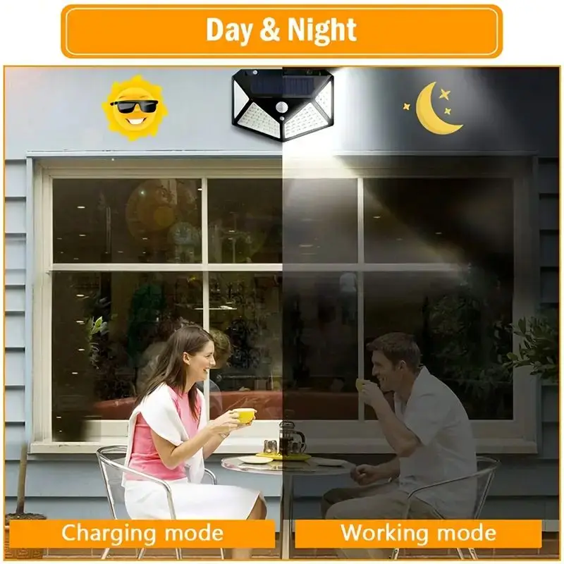 100LED Outdoor Solar Garden Li - Solar Wall Sconce reseña y precio