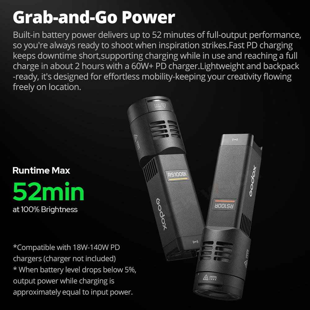 NEW GODOX RS100R/RS100Bi 100W  - Outdoor Lighting Kit Photography reseña y precio