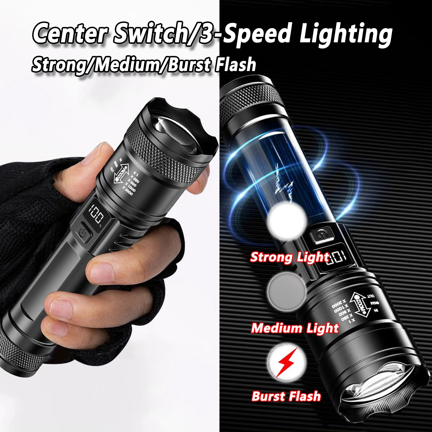 Ultra Bright LED Flashlight 20 - Outdoor Lighting Black reseña y precio