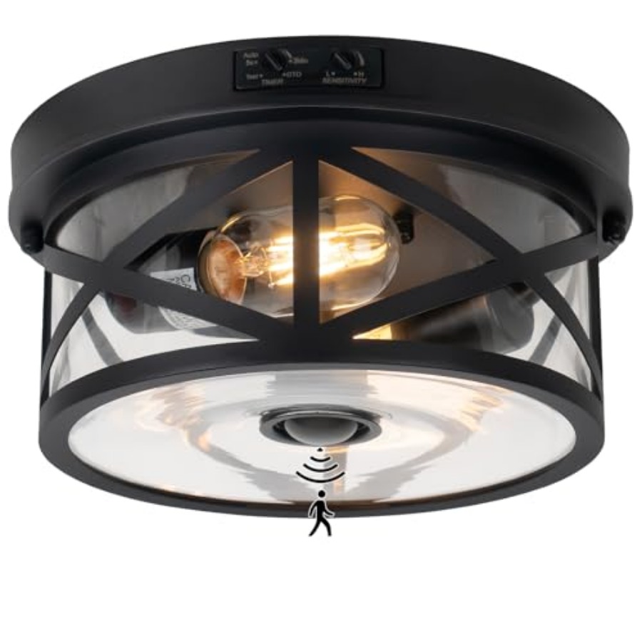 Motion Sensor Outdoor Ceiling  - Outdoor Lighting Black reseña y precio