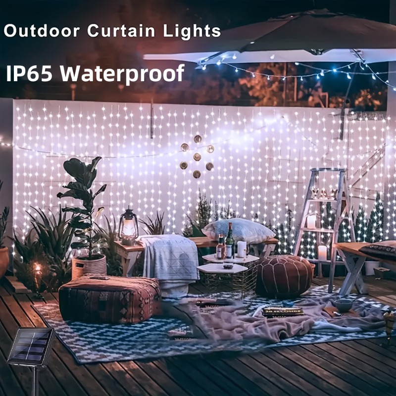 Solar Curtain Lights100/200/30 - Outdoor Lighting On Fence reseña y precio