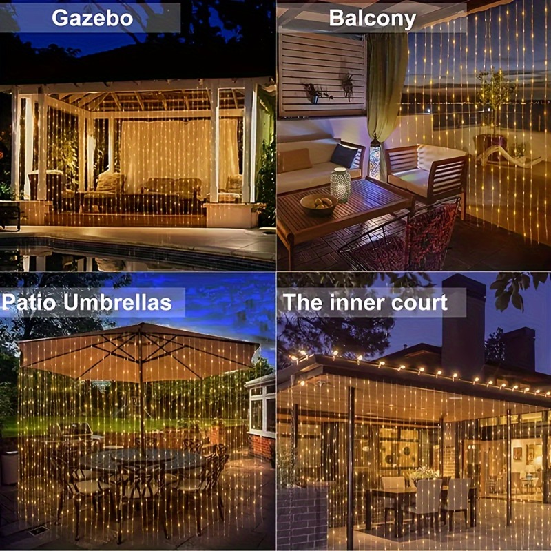 Solar Curtain Lights100/200/30 - Outdoor Lighting On Fence reseña y precio