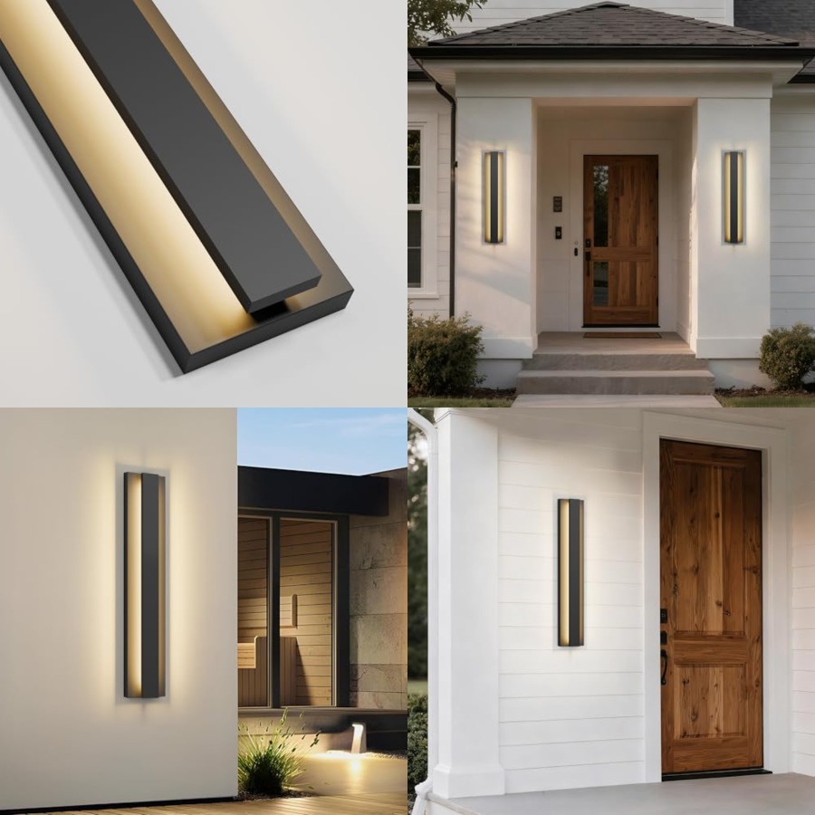 LamQee 23.6 ch Modern Outdoor  - Solar Wall Sconce reseña y precio