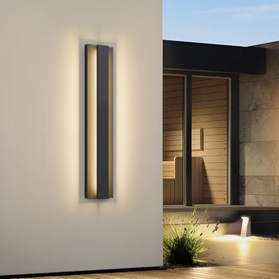 LamQee 23.6 ch Modern Outdoor  - Solar Wall Sconce reseña y precio