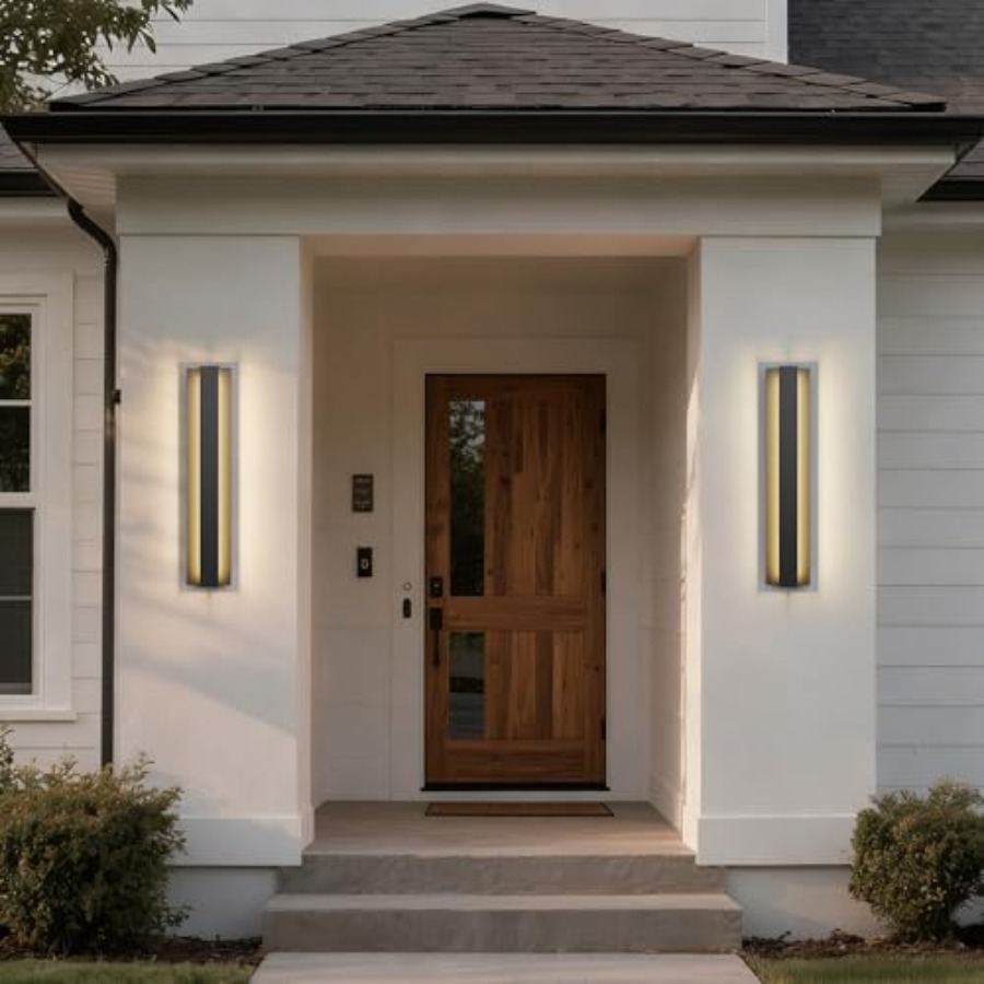 LamQee 23.6 ch Modern Outdoor  - Solar Wall Sconce reseña y precio