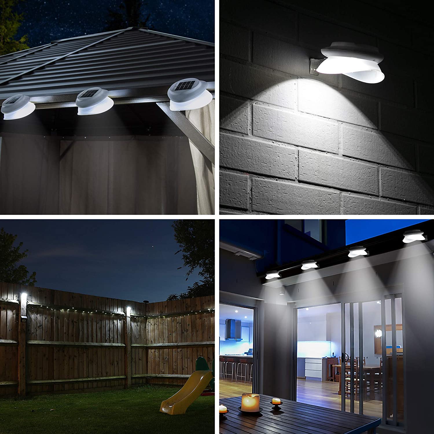 Solar Garden Gutter Lights Out - Outdoor Lighting On Fence reseña y precio