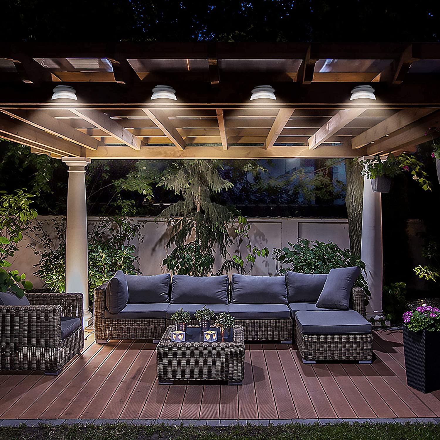 Solar Garden Gutter Lights Out - Outdoor Lighting On Fence reseña y precio
