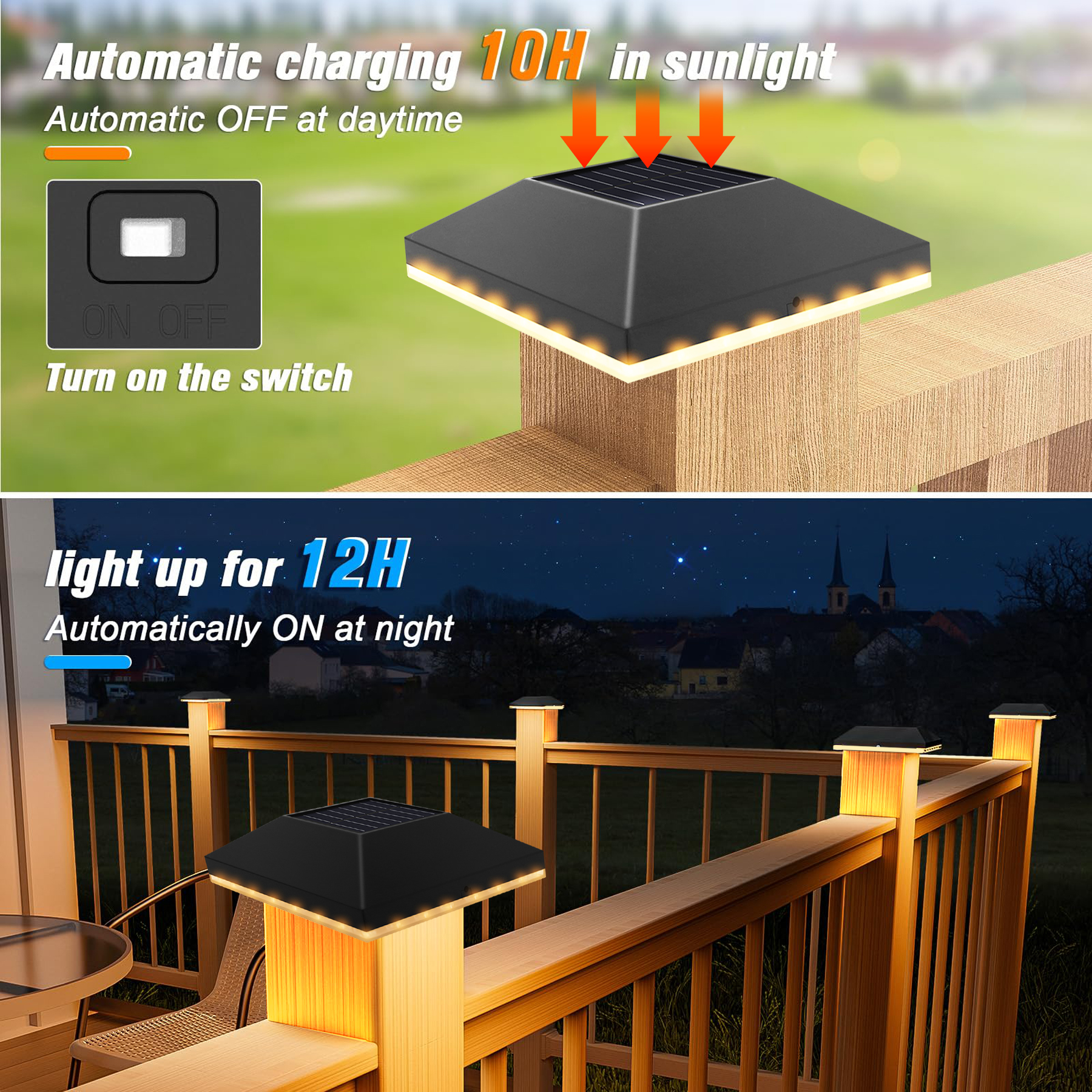 2Pack 24LEDSolar Post Cap Ligh - Outdoor Lighting On Fence reseña y precio
