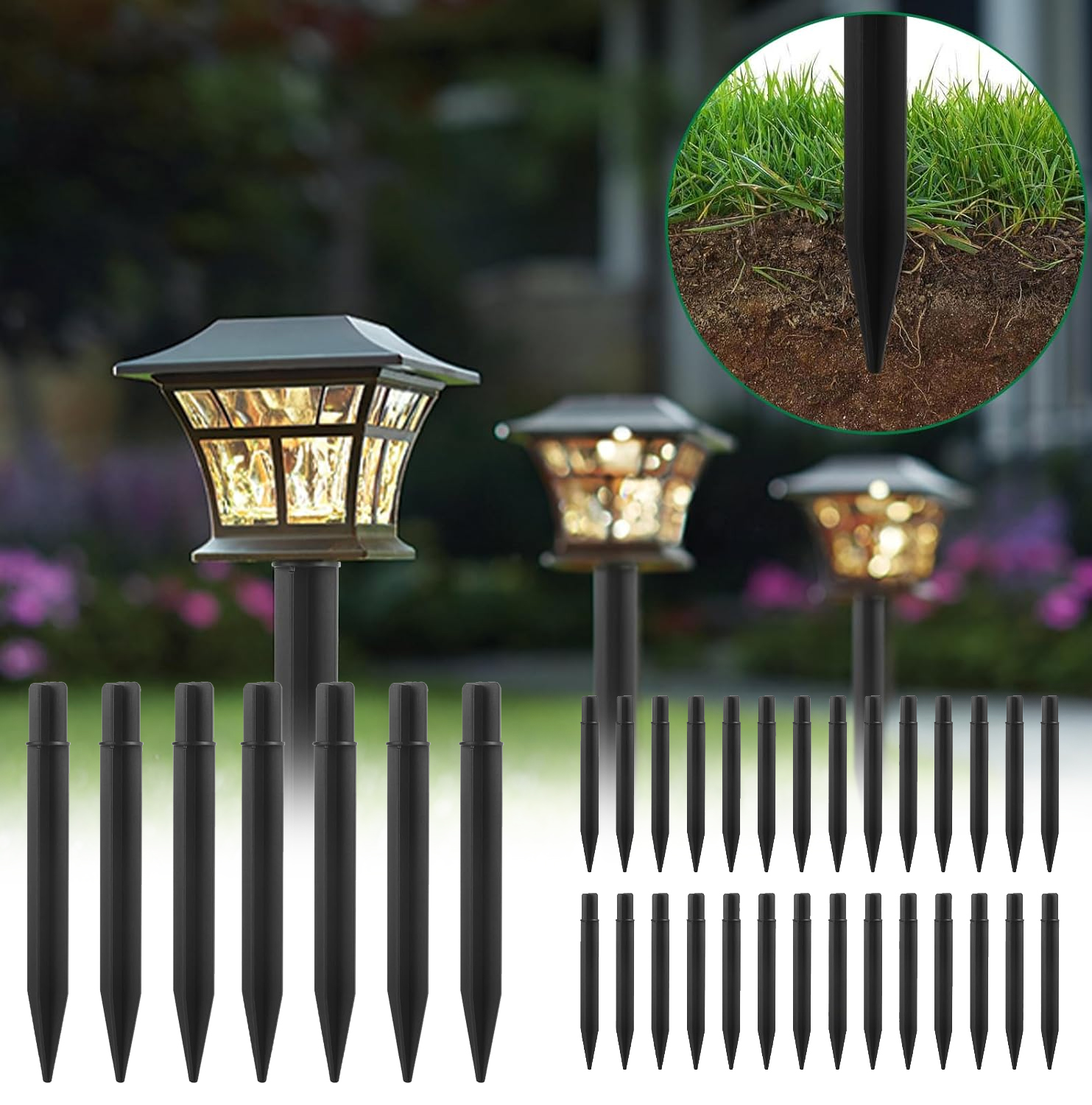 1-32PCS Solar Garden Lights Ou - Outdoor Lighting Ground Fixtures reseña y precio