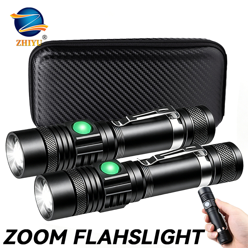T6 LED Rechargeable Flashlight - Outdoor Lighting Black reseña y precio