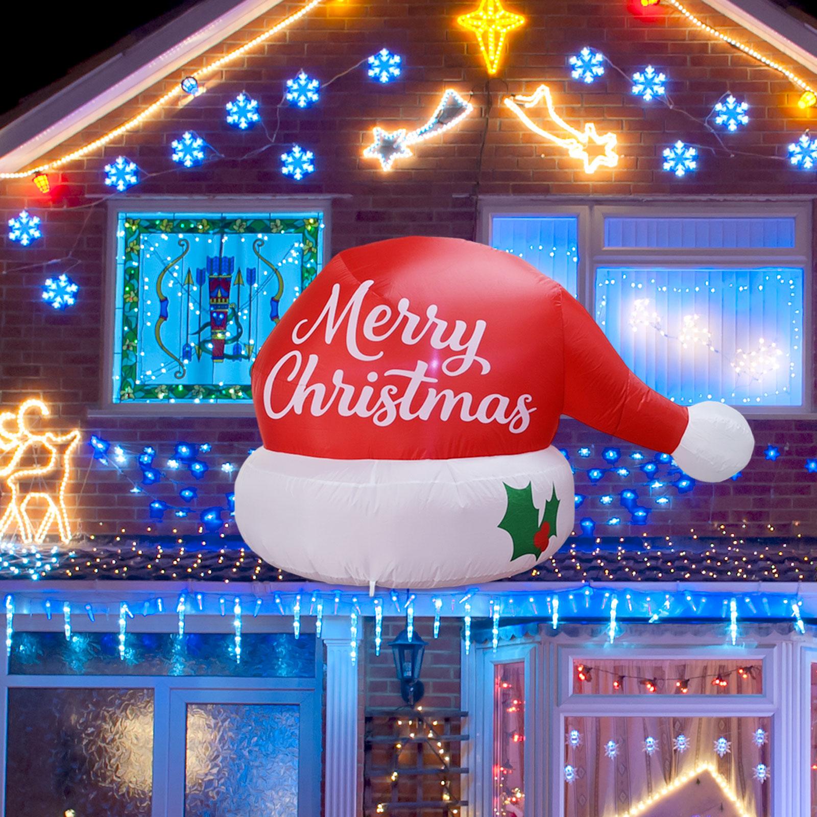 Giant Red Inflatable Xmas Hat  - Xmas Outdoor Lighting Decorations reseña y precio