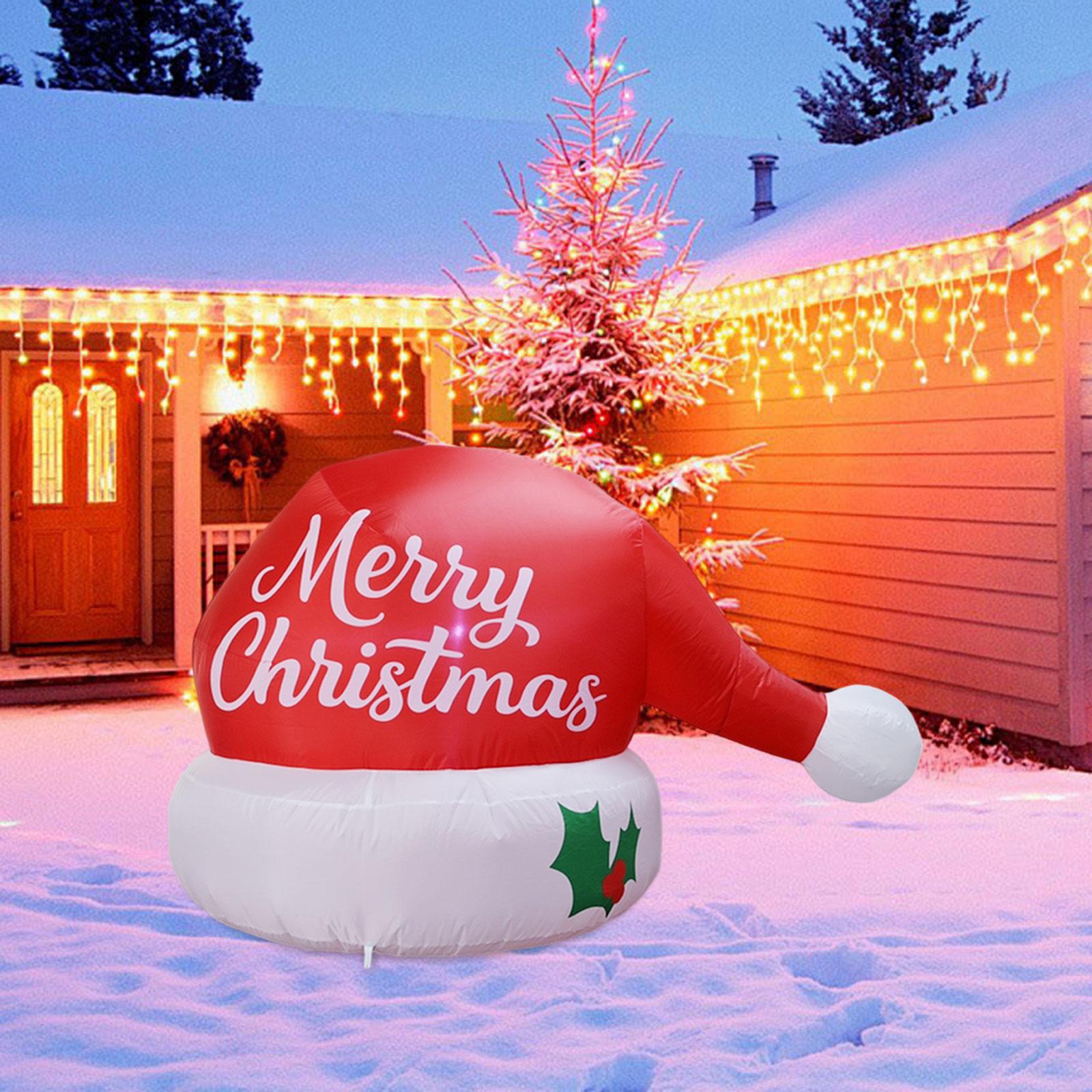 Giant Red Inflatable Xmas Hat  - Xmas Outdoor Lighting Decorations reseña y precio