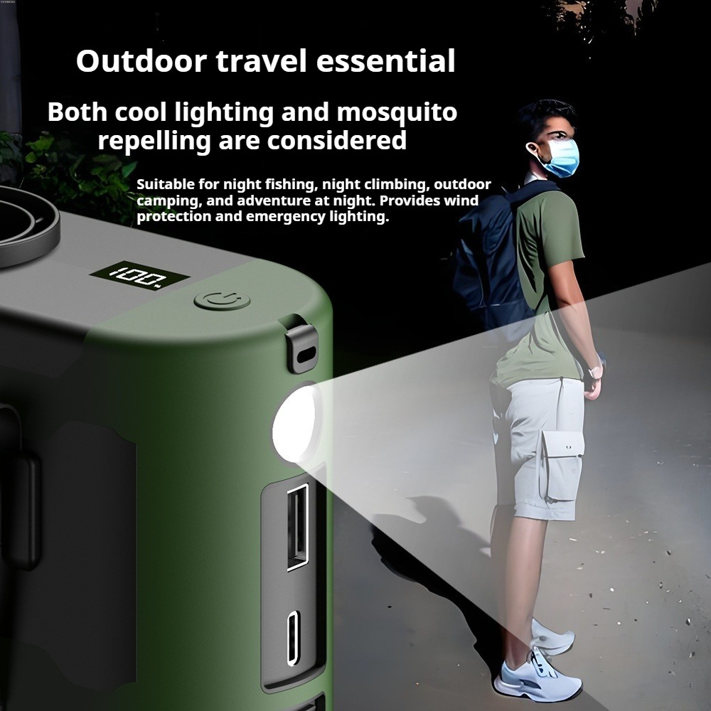 Portable Waist Clip Fan with 5 - Outdoor Lighting Beacon reseña y precio