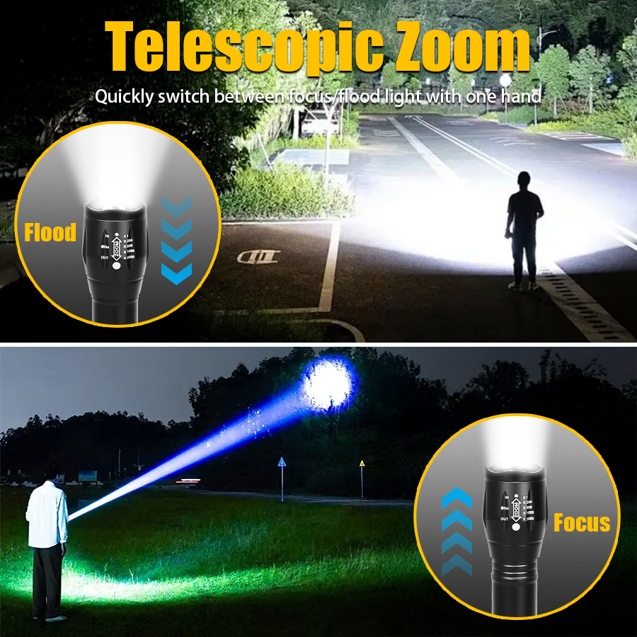 C2 USB Rechargeable Flashlight - Outdoor Lighting Black reseña y precio